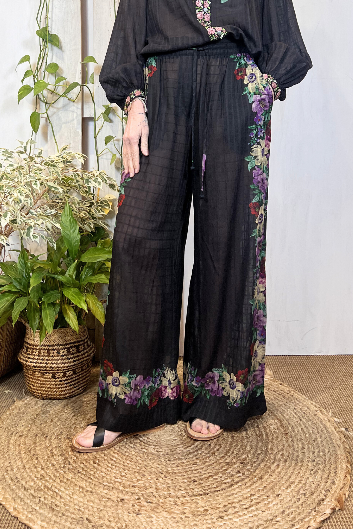 Pantalone in viscosa a fantasia