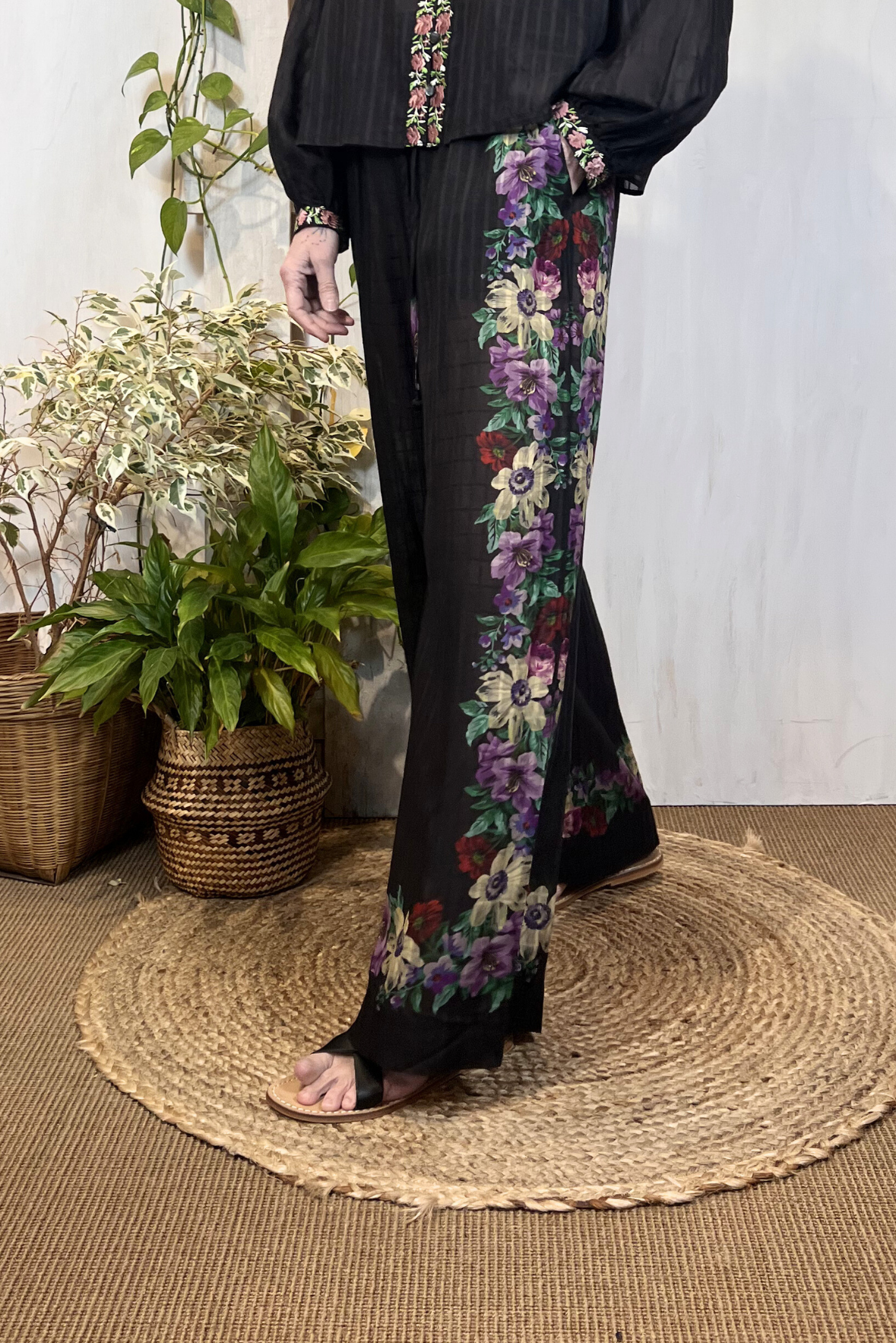 Pantalone in viscosa a fantasia