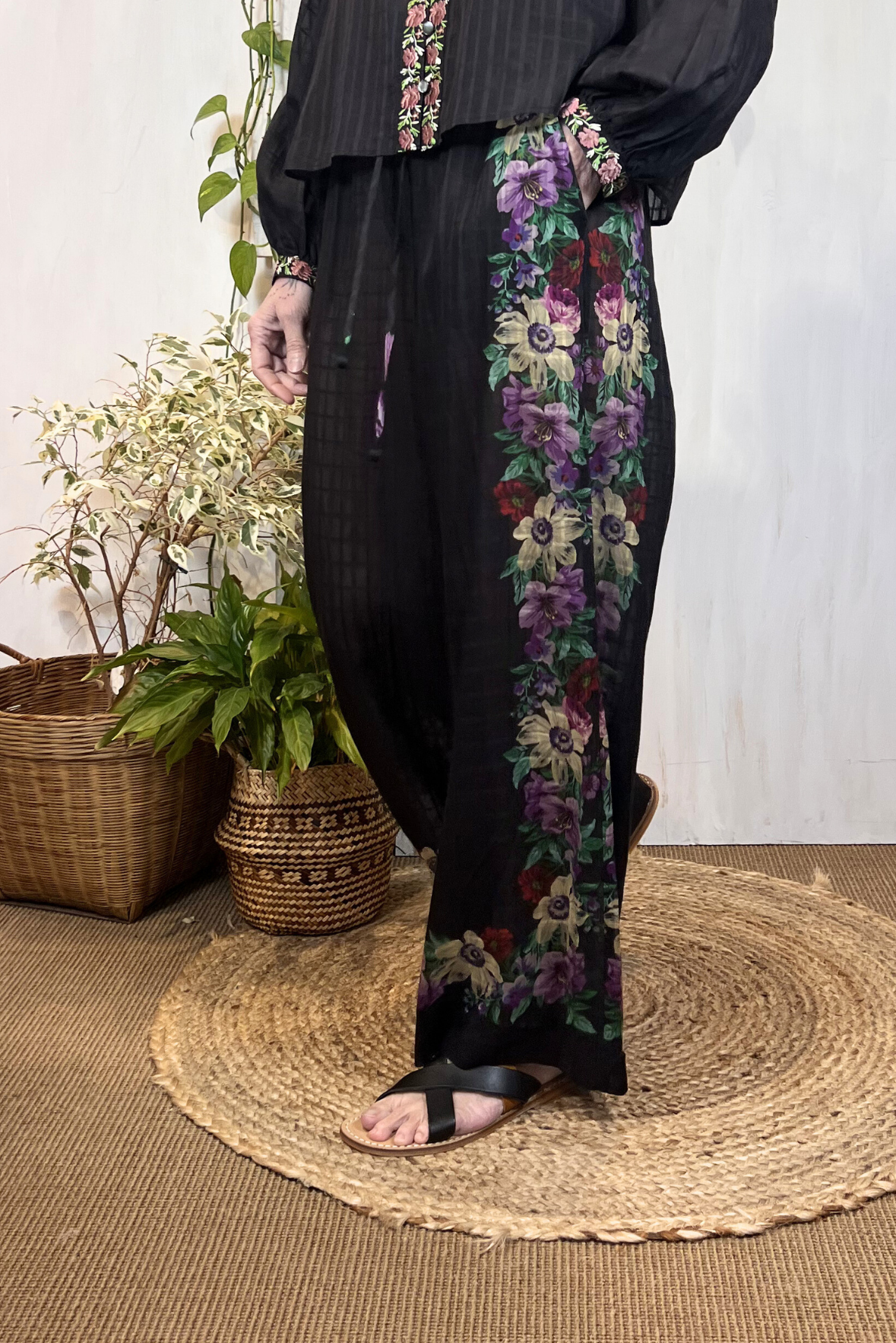 Pantalone in viscosa a fantasia