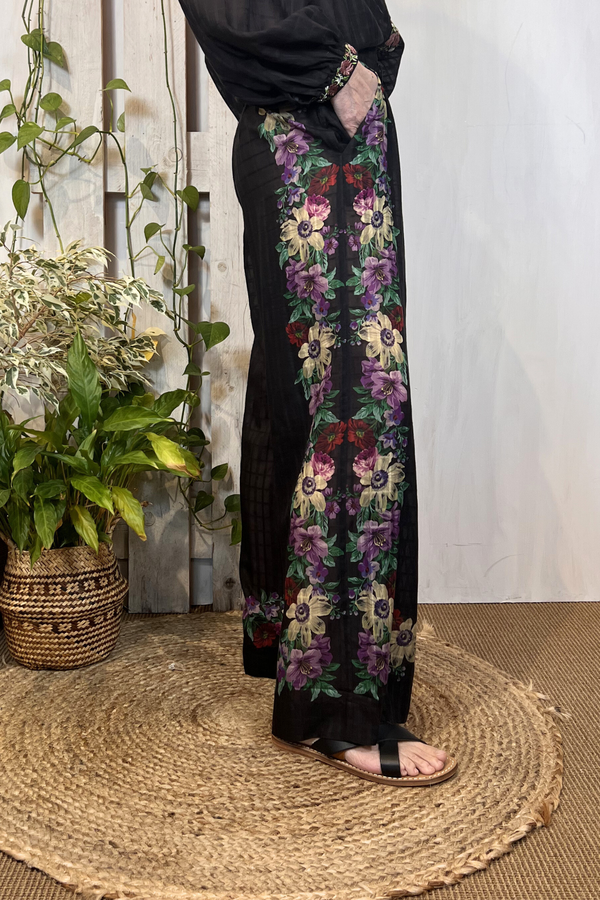 Pantalone in viscosa a fantasia