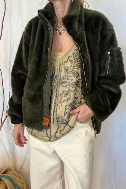 Bomber in ecopelliccia