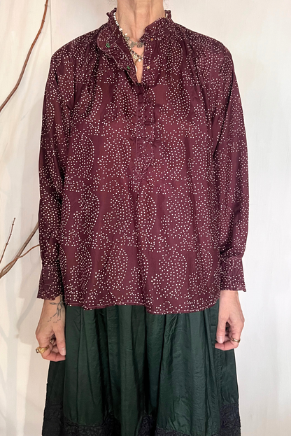 Blusa in seta a pois