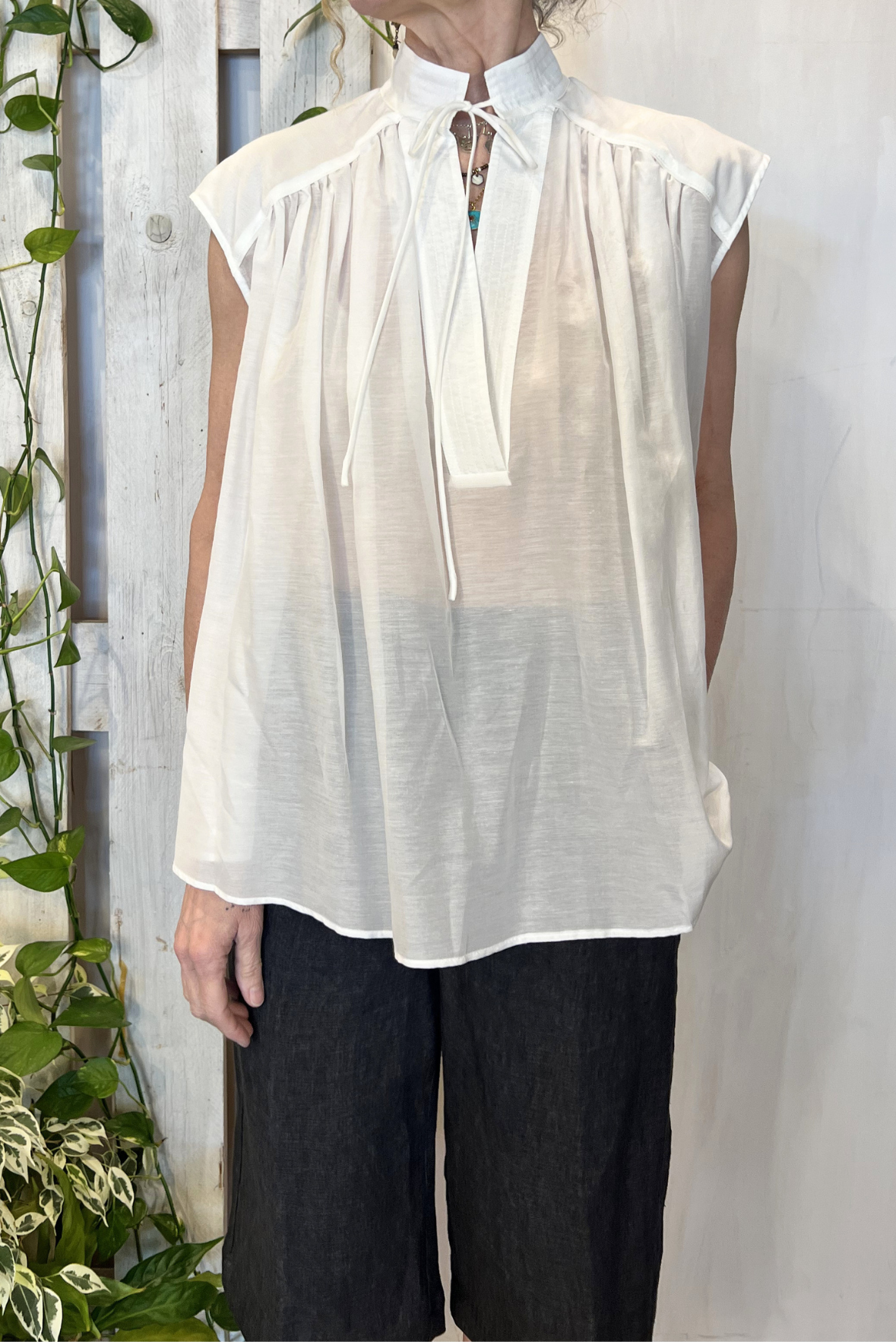 Blusa misto seta