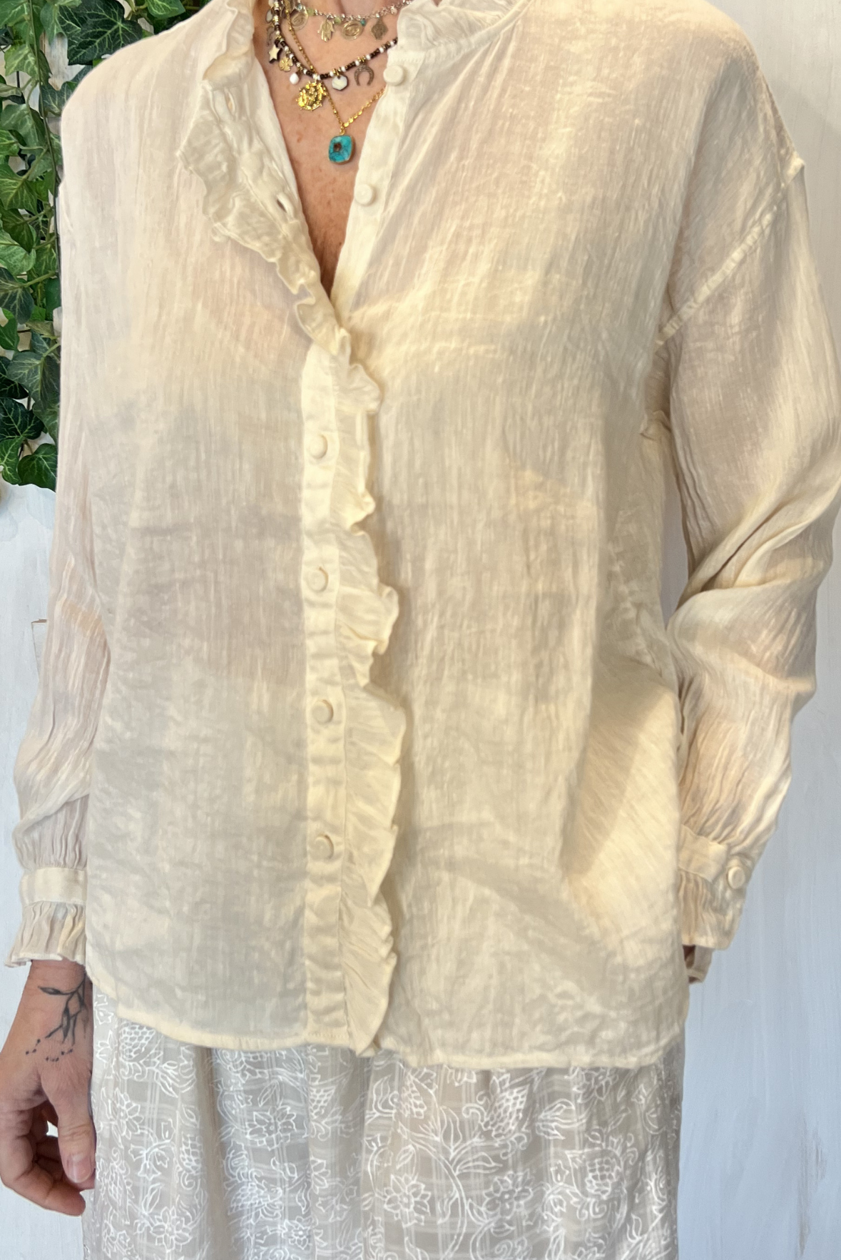 Camicia con ruches