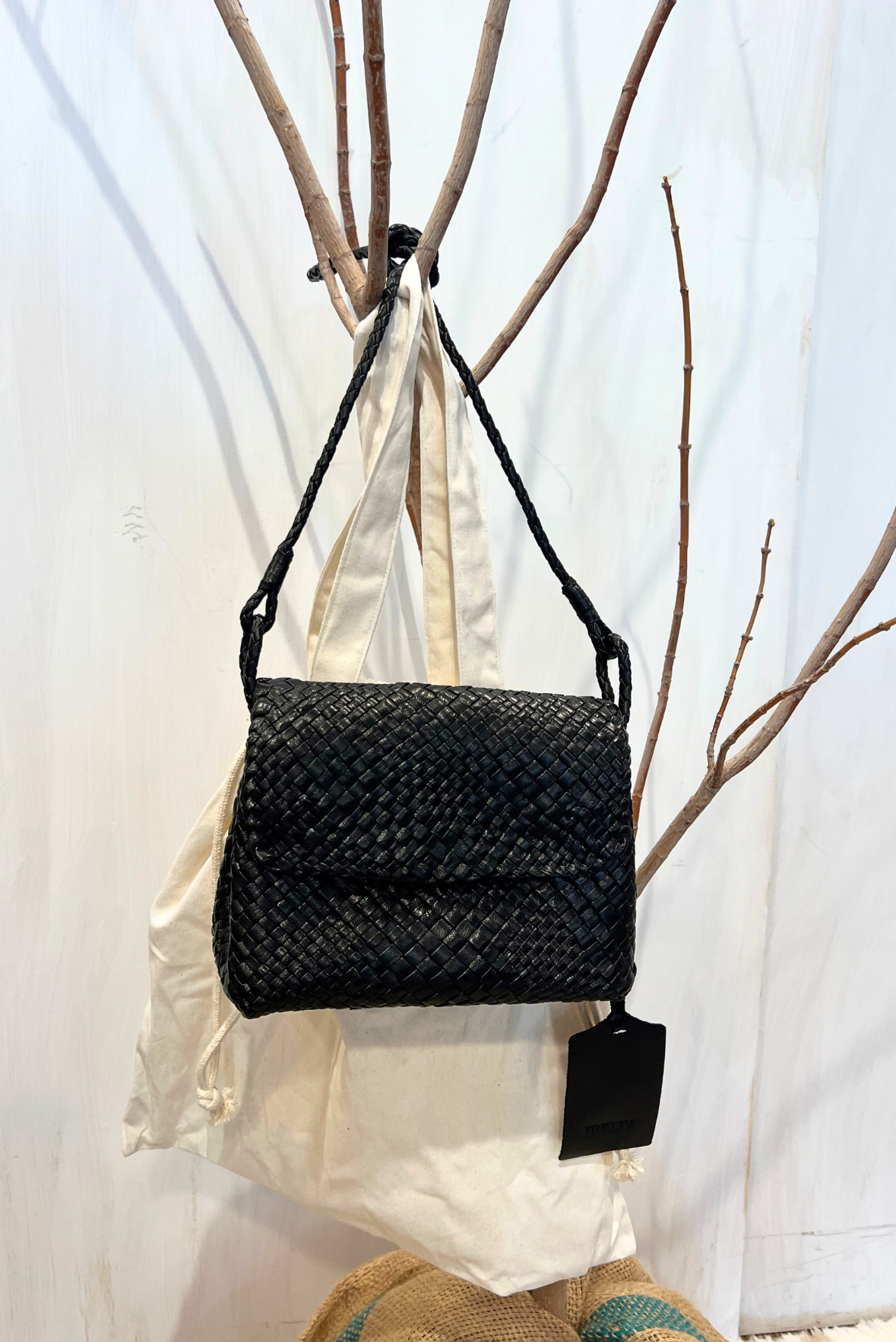 Tracolla Paris in pelle intrecciata