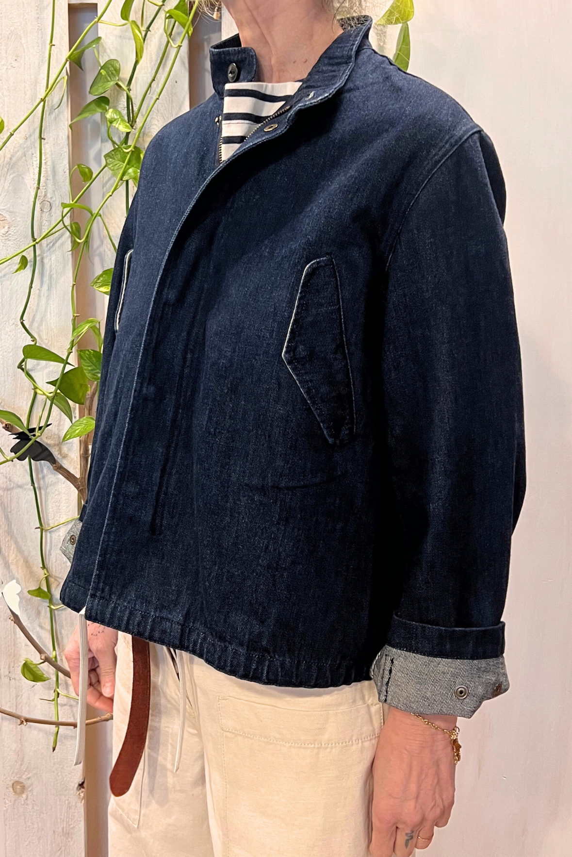 Parka corto in denim