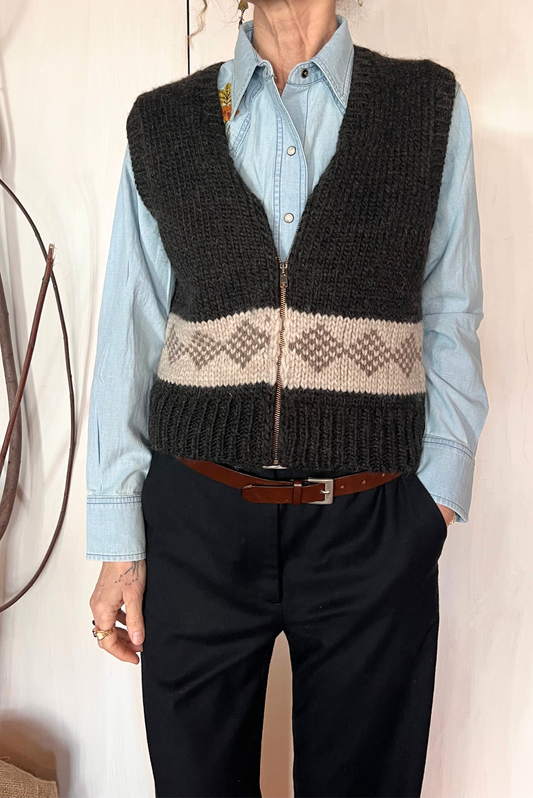 Gilet in maglia con zip