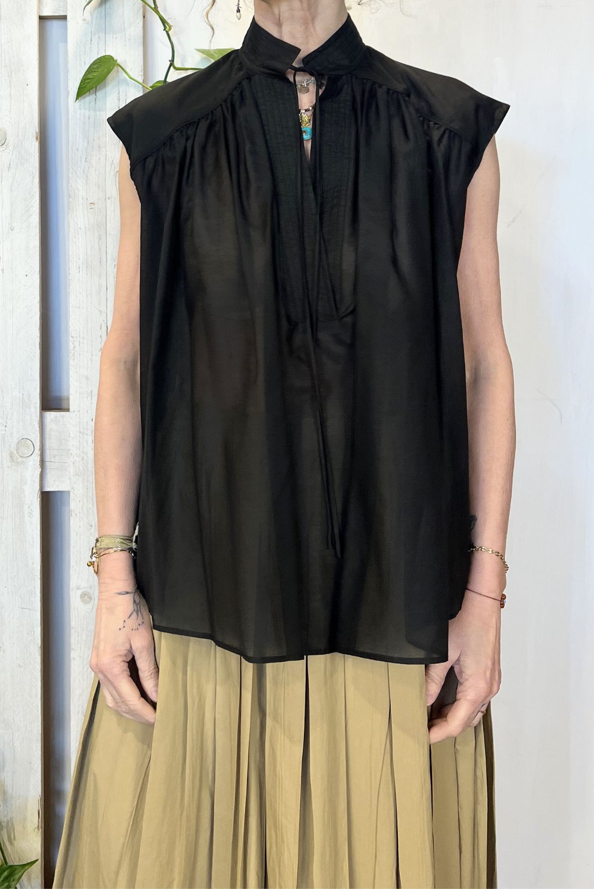 Blusa misto seta