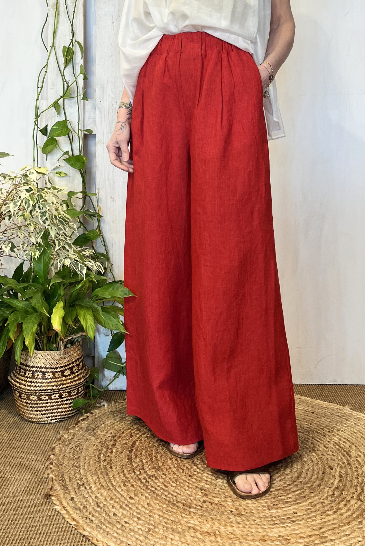 Pantalone palazzo lino
