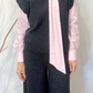 Top smanicato in lana cotta