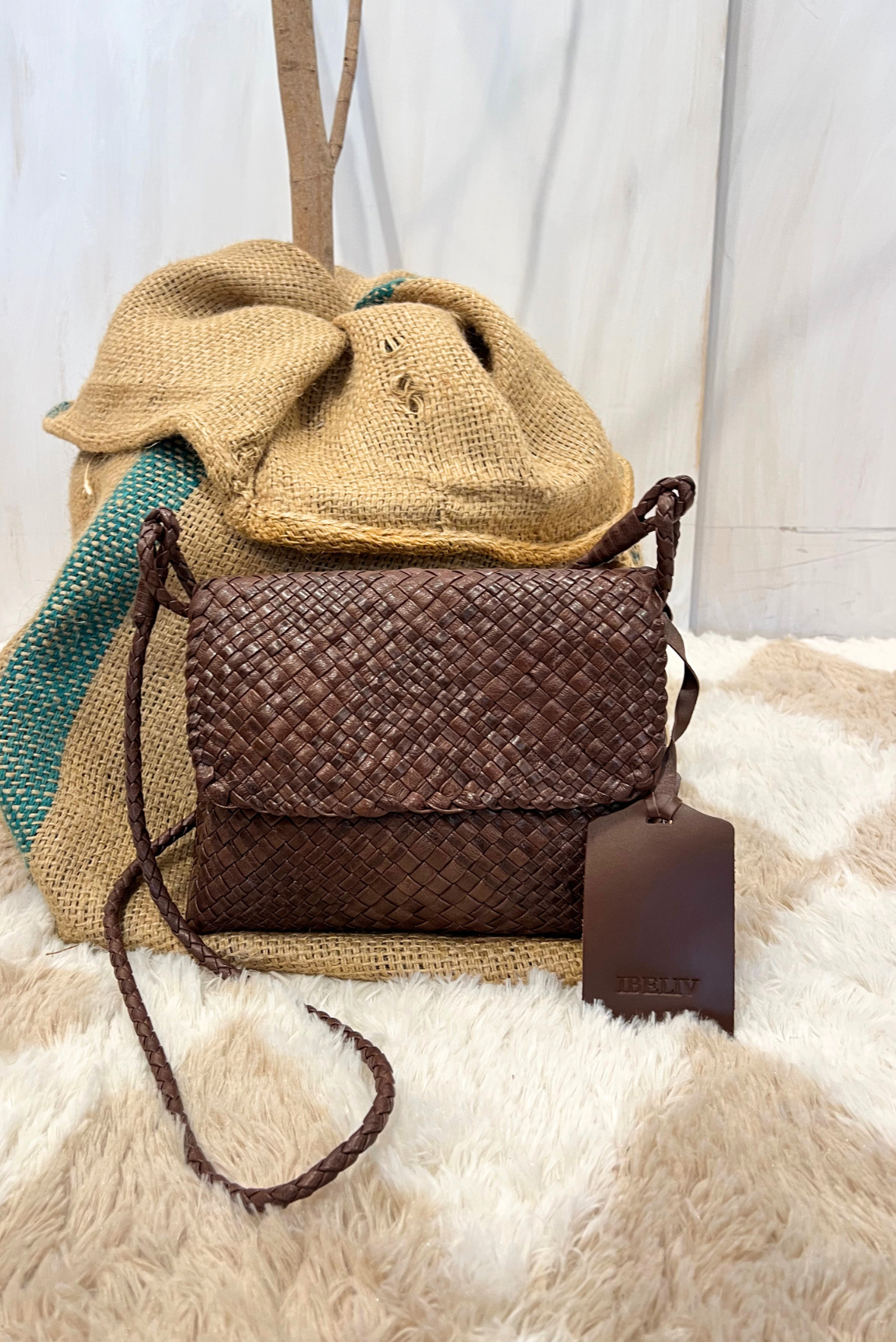 Tracolla Paris in pelle intrecciata