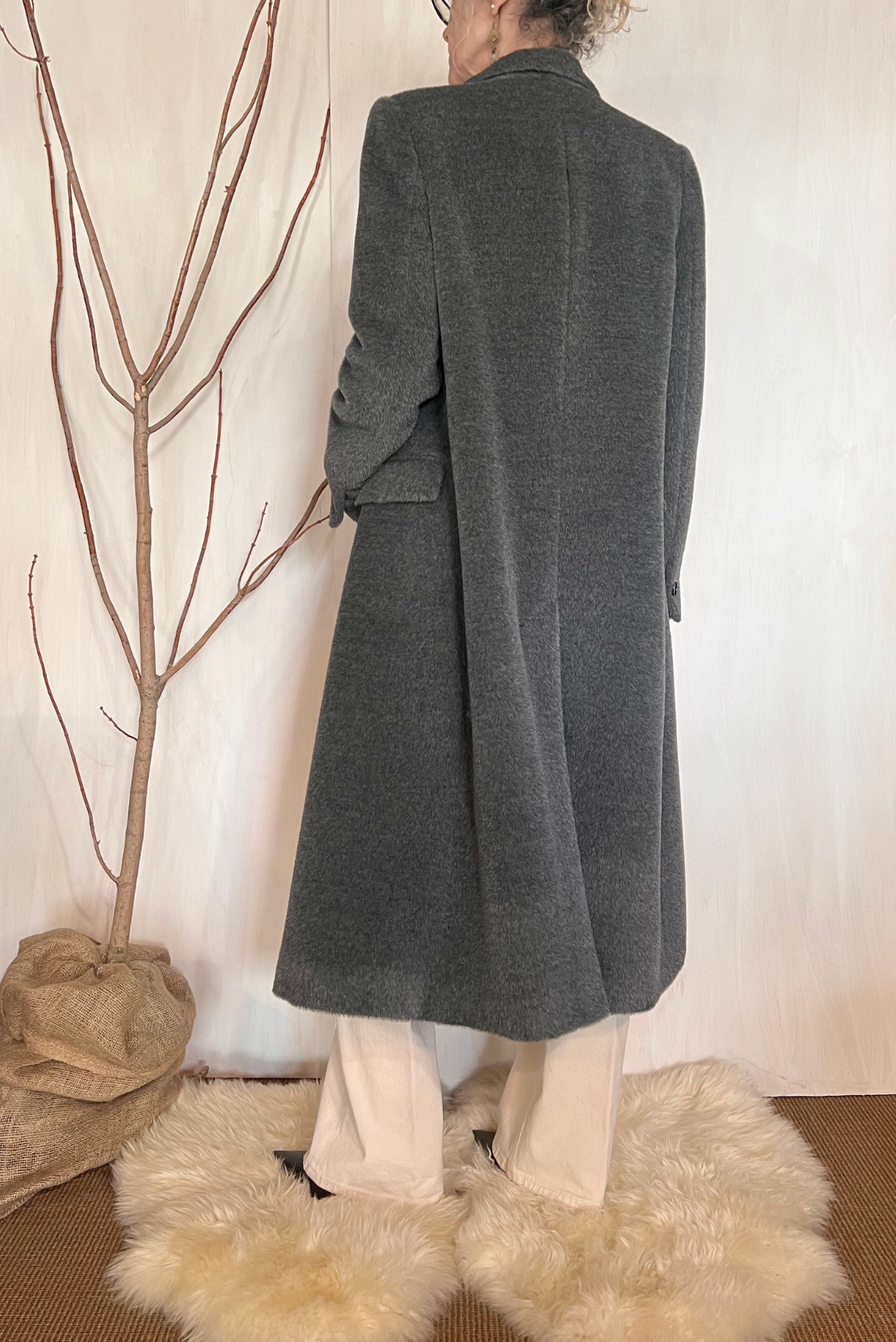 Cappotto in alpaca con cintura