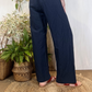 Pantalone a palazzo misto lino