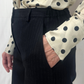 Pantalone gessato in lana vergine