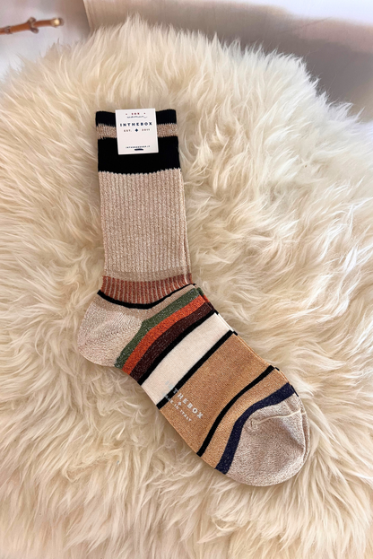 Calzino a righe lurex