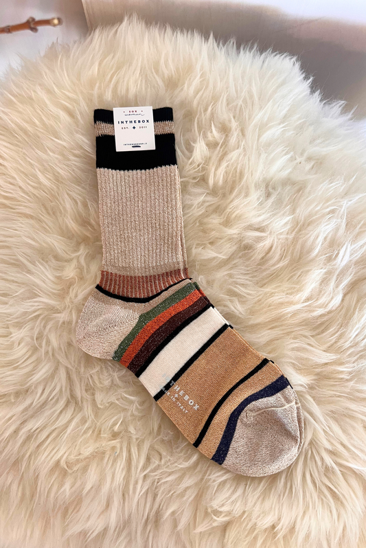 Calzino a righe lurex