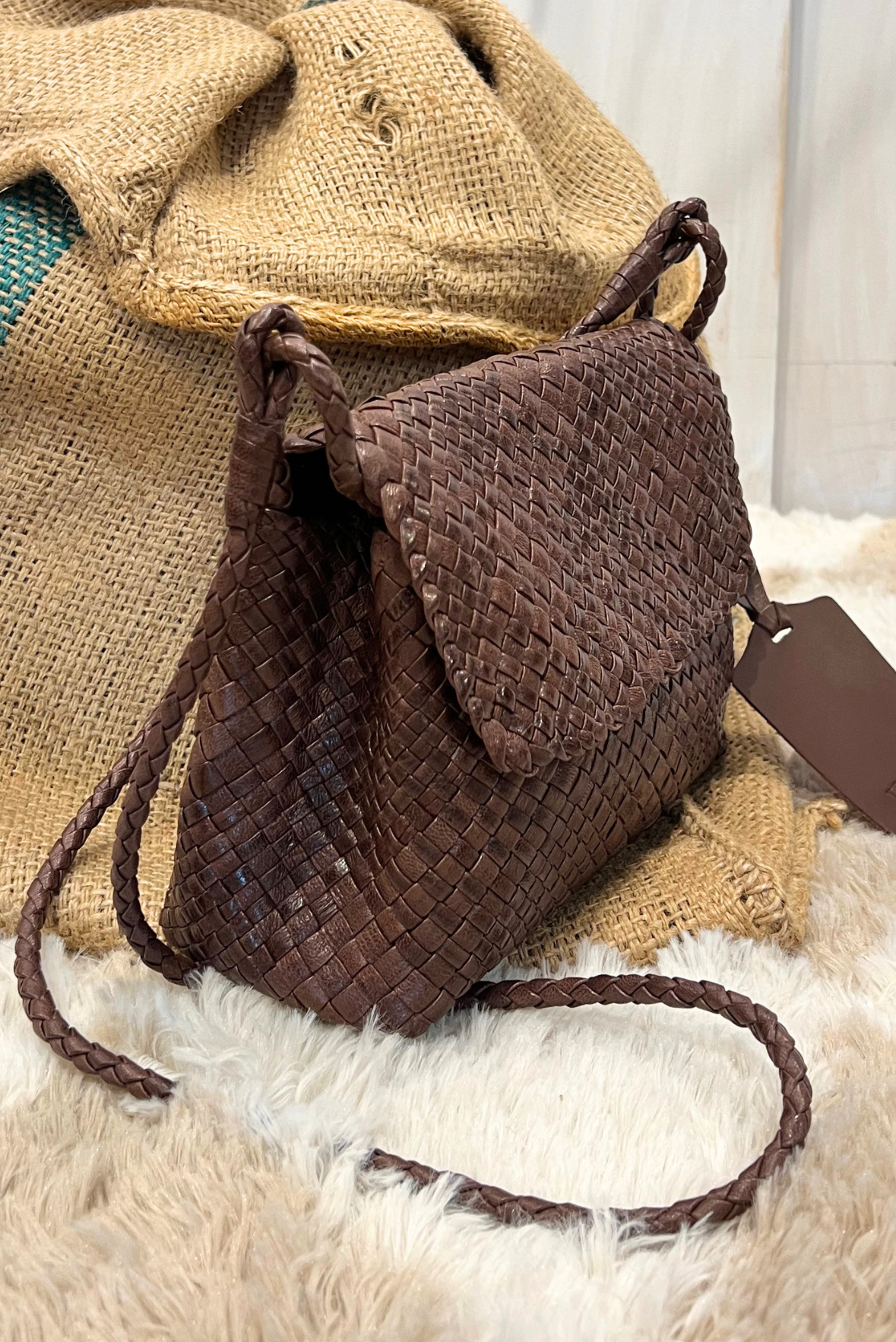 Tracolla Paris in pelle intrecciata