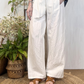 Pantalone a palazzo misto lino