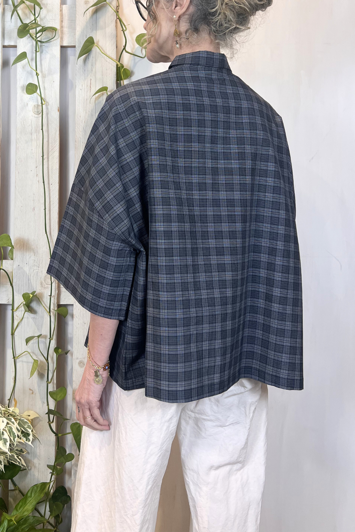 Camicia boxy misto seta