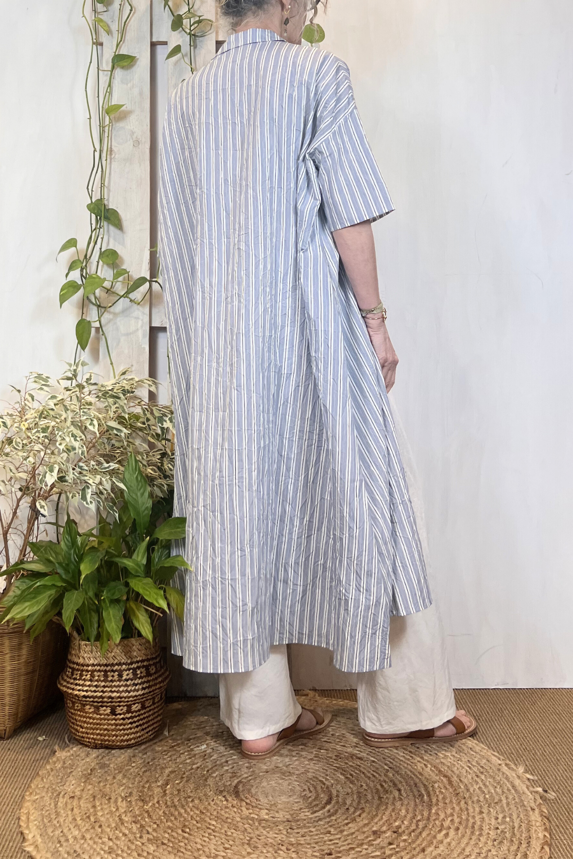 Abito chemisier increspato