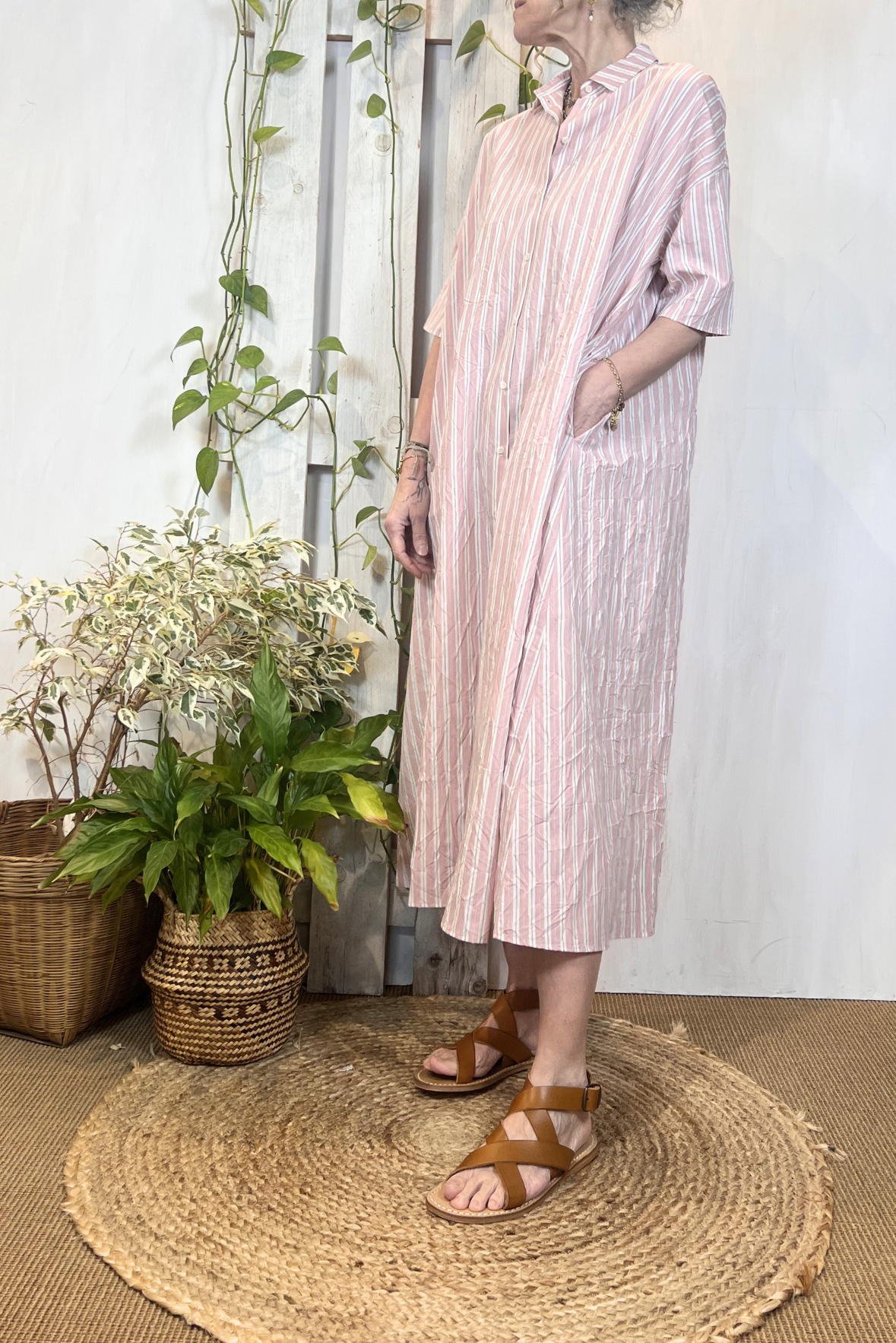 Abito chemisier increspato