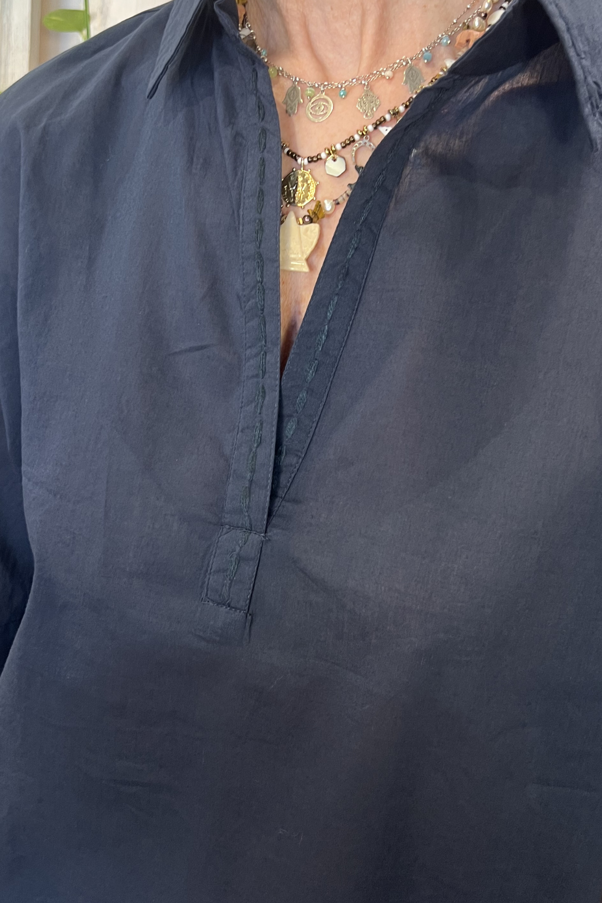 Blusa a polo in cotone