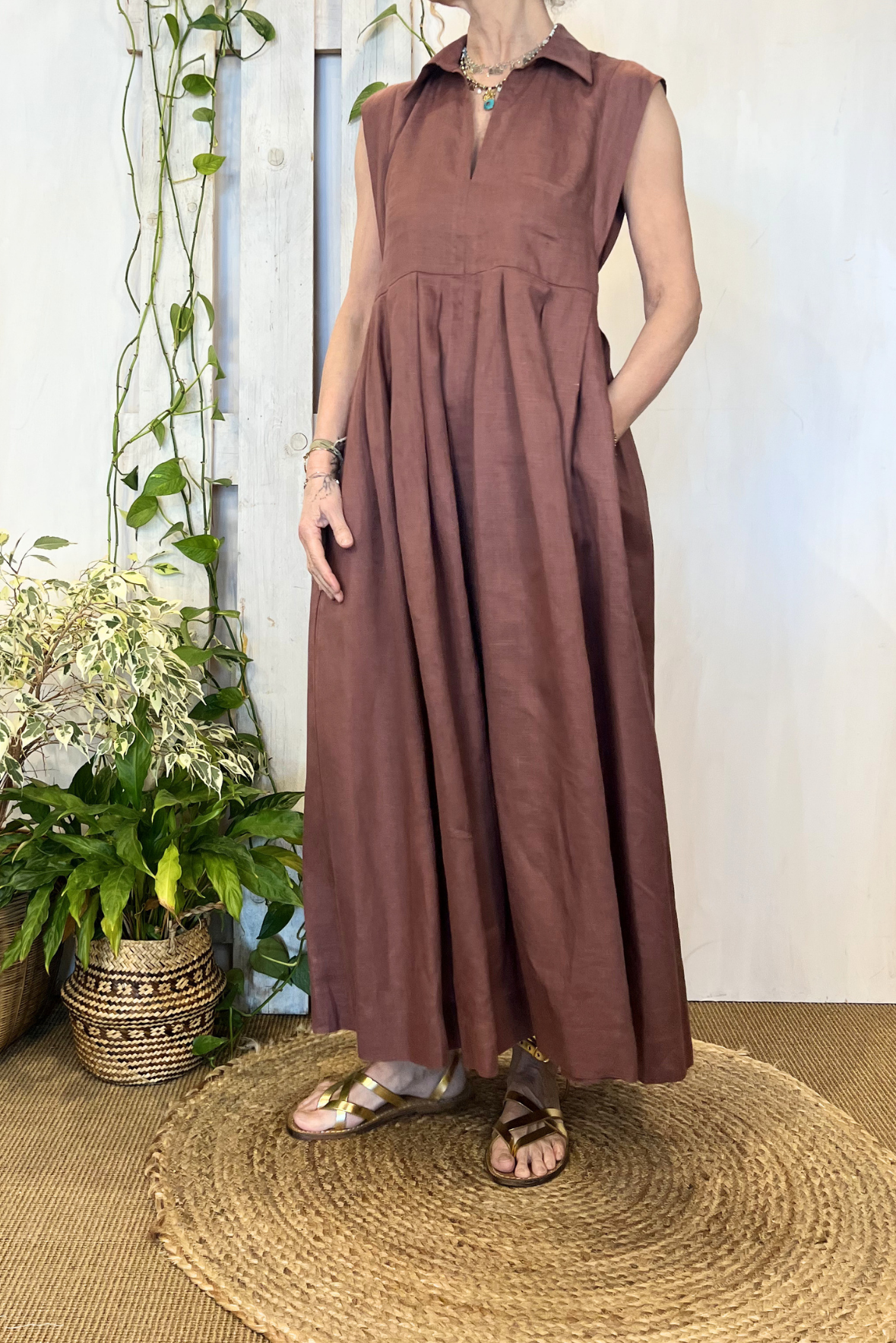 Abito polo in lino