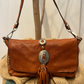 Borsa Artemisia con fibbie texane e frangine