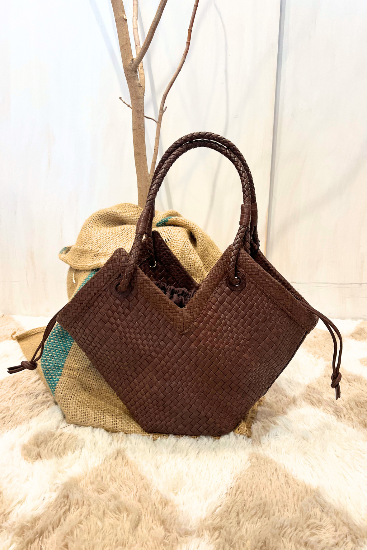 Shopper Trinity in pelle intrecciata