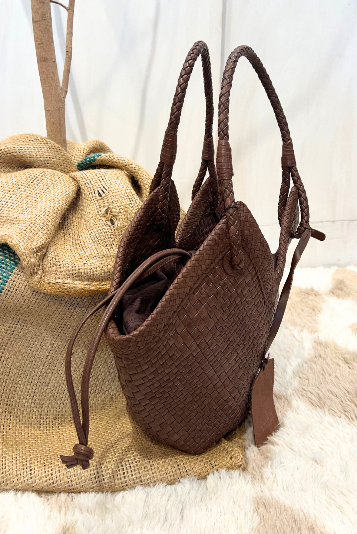 Shopper Trinity in pelle intrecciata