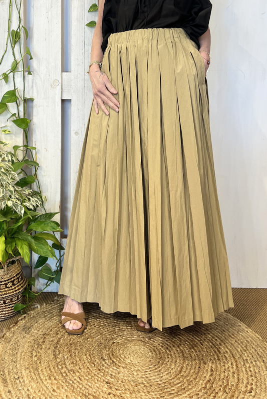 Gonna a pieghe in popeline