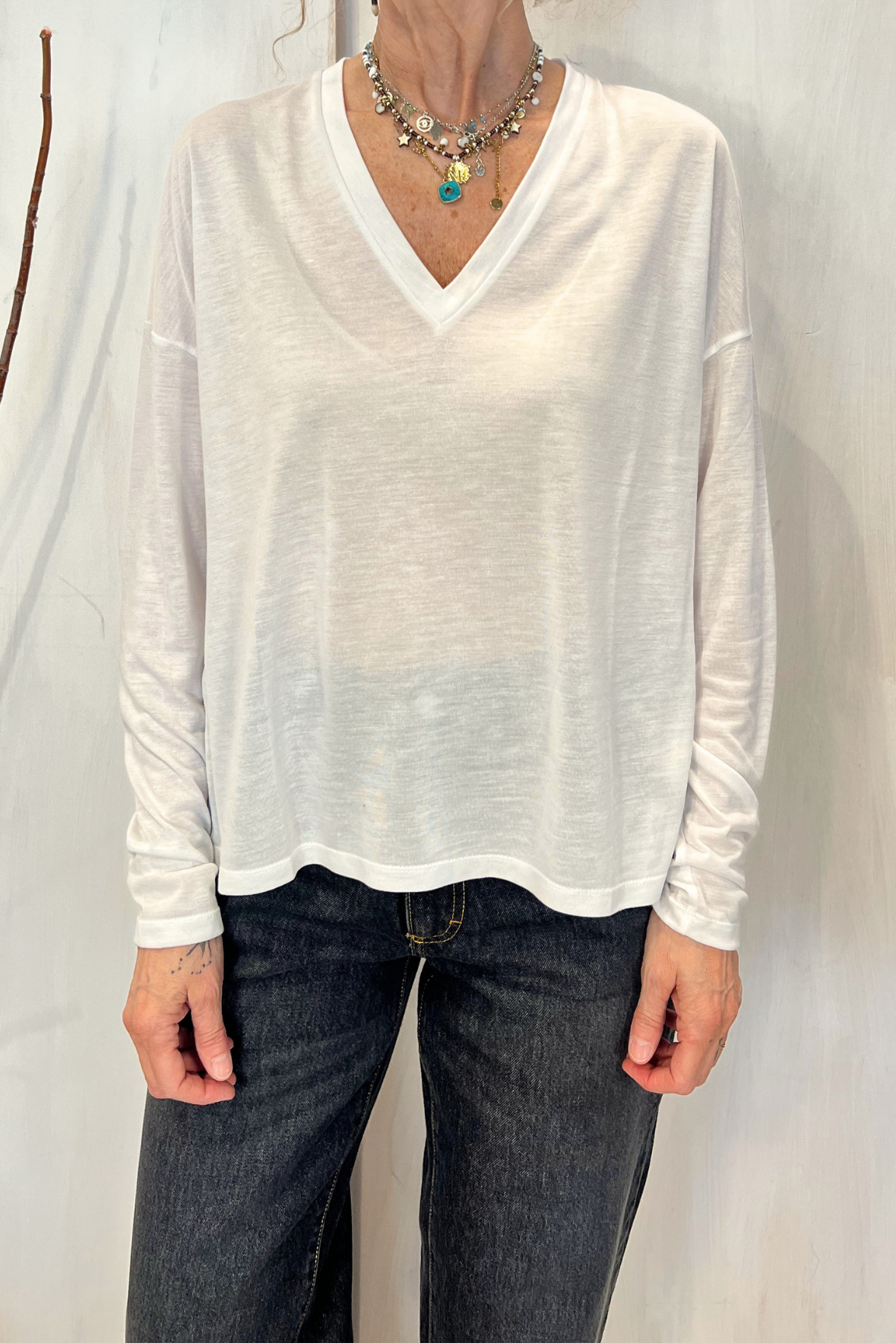 T-shirt over misto seta