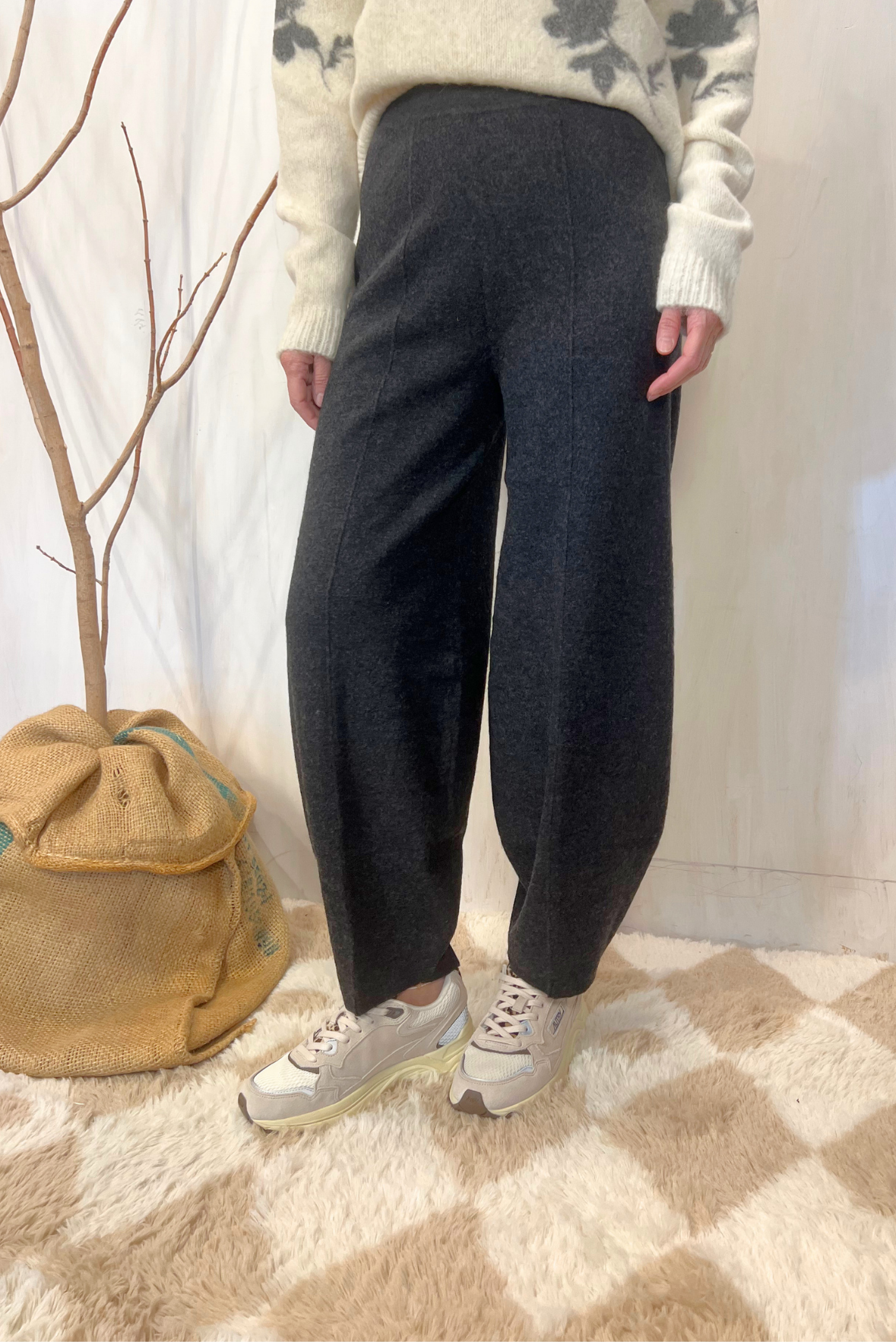 Pantalone in lana cotta