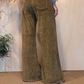 Pantalone wide leg velluto