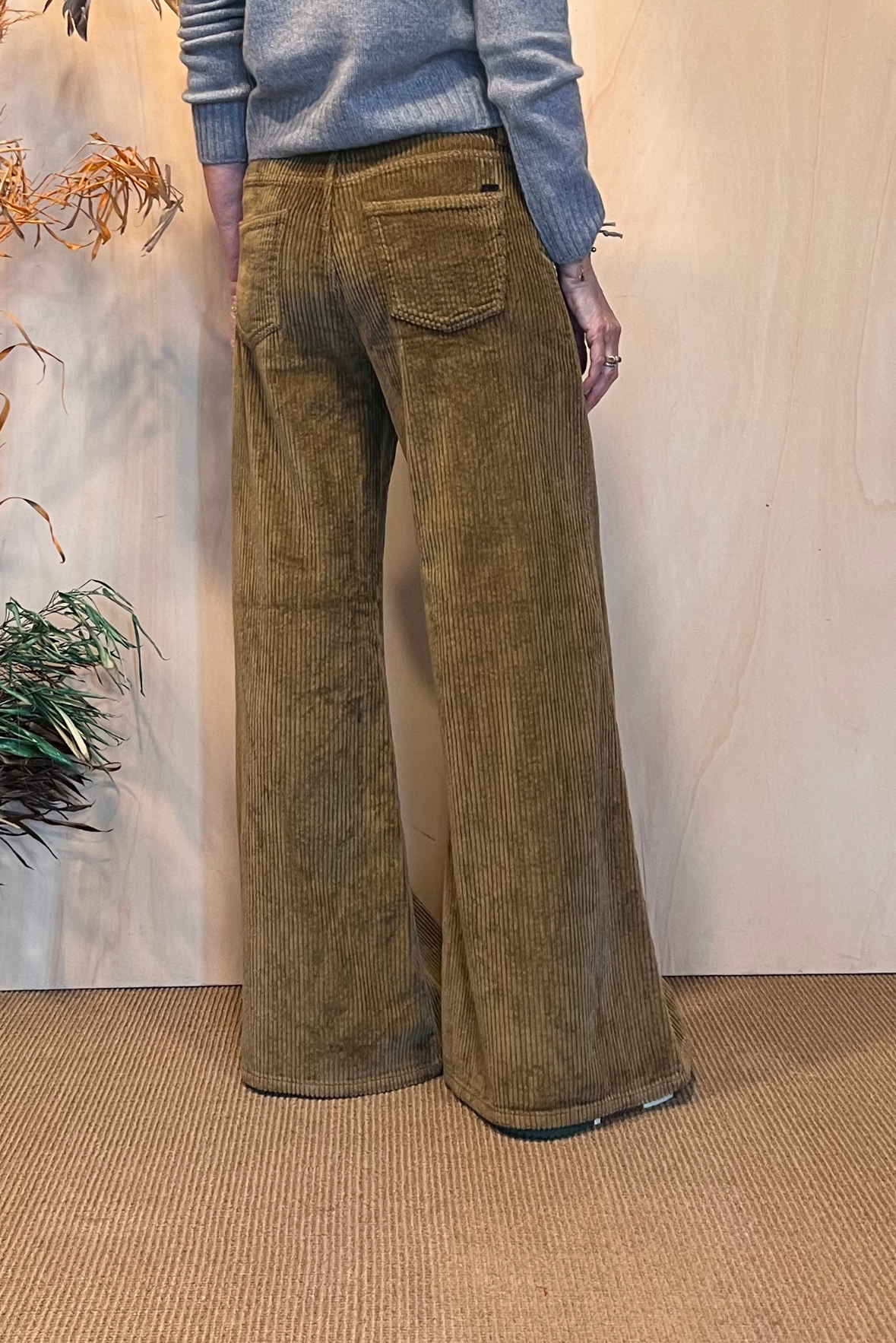 Pantalone wide leg velluto