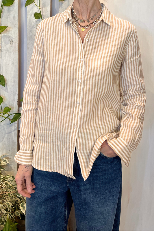 Camicia in lino a righe