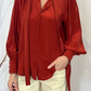 Camicia in seta con fiocco