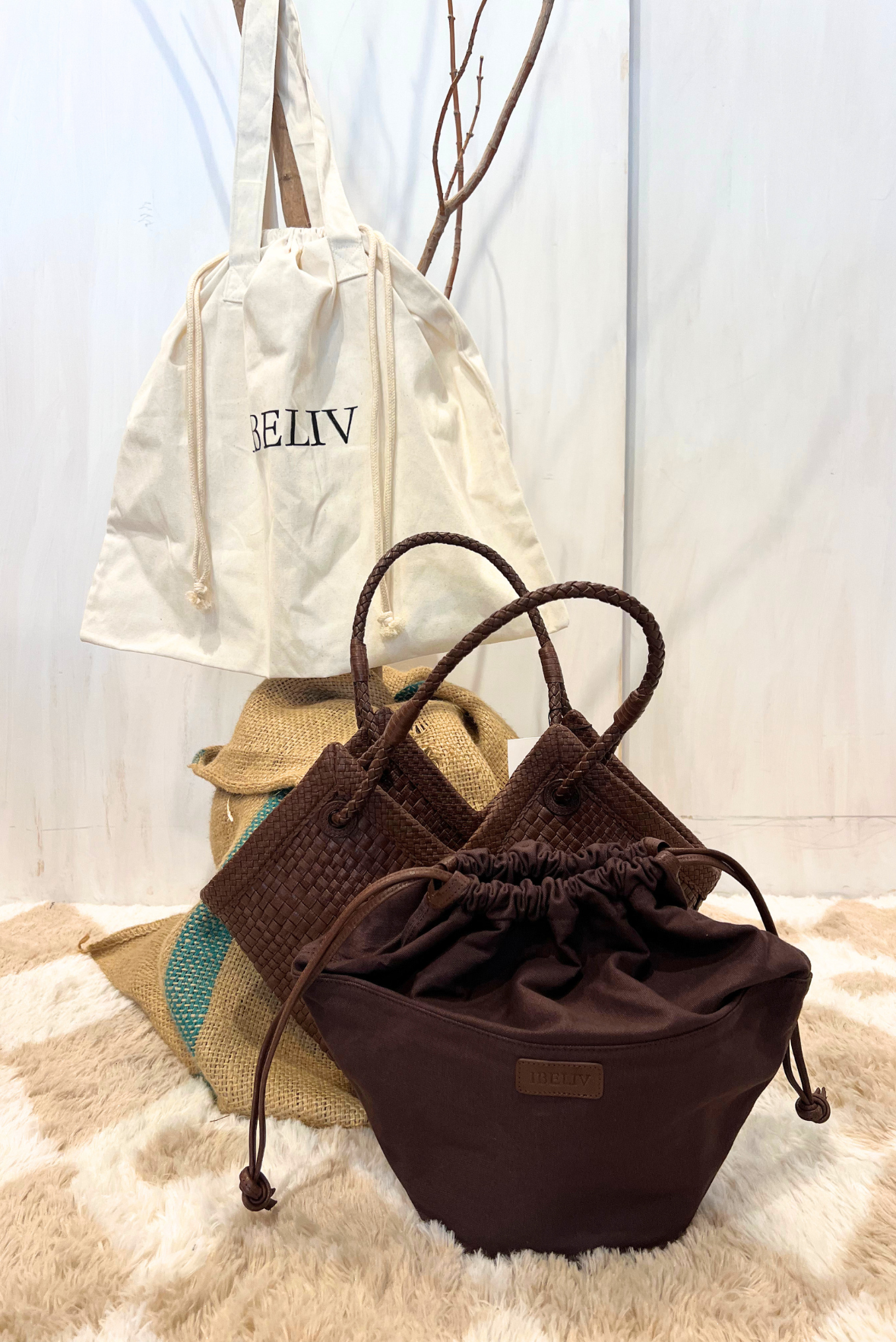Shopper Trinity in pelle intrecciata