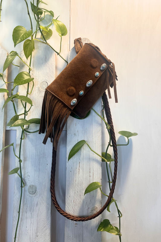 Tracolla con frange e turchesi