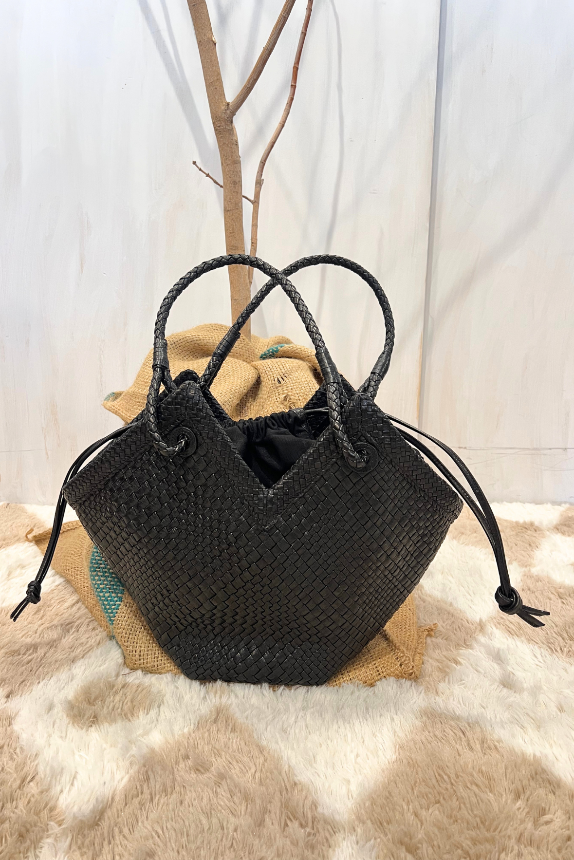 Shopper Trinity in pelle intrecciata