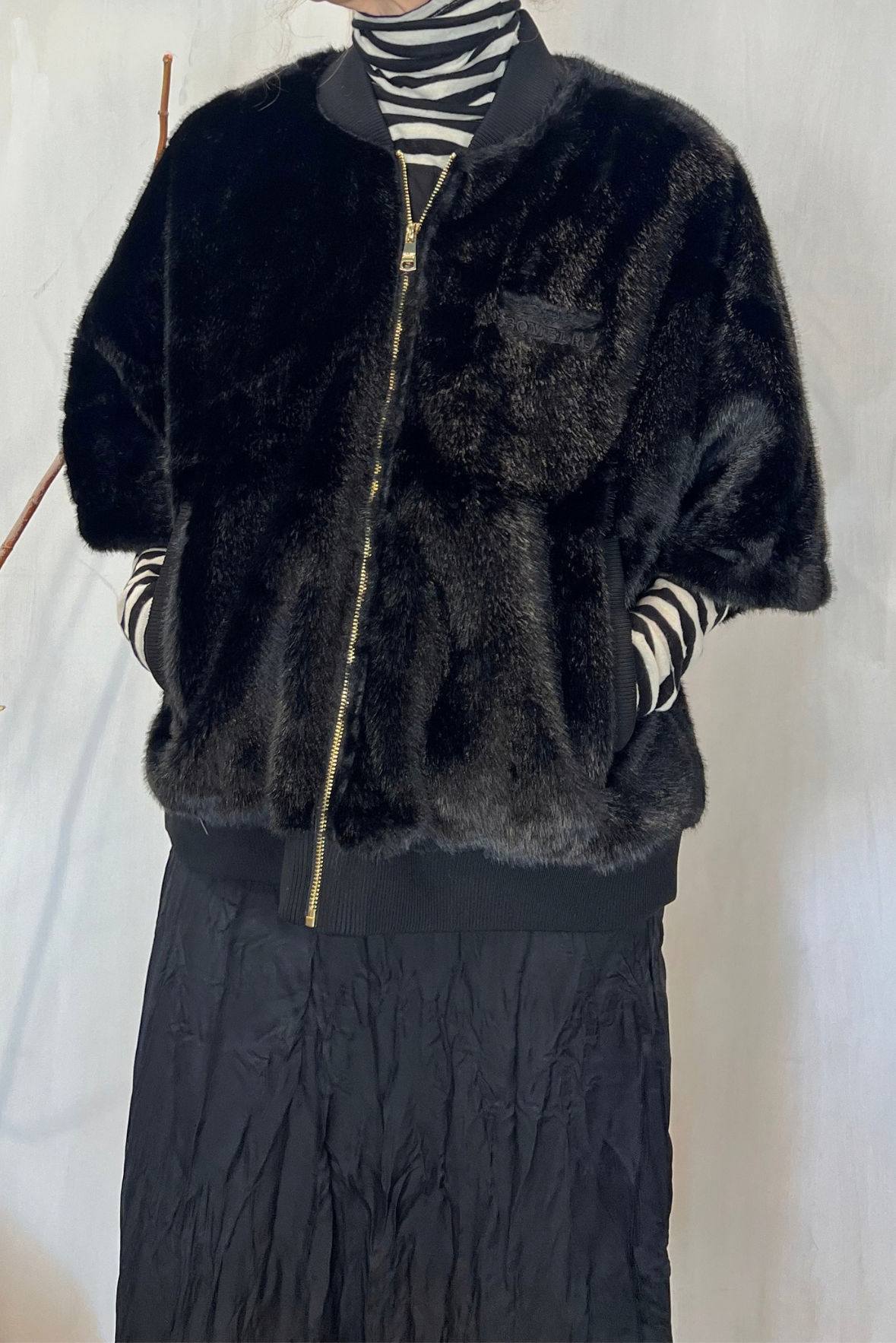Bomber modello cappa in eco fur