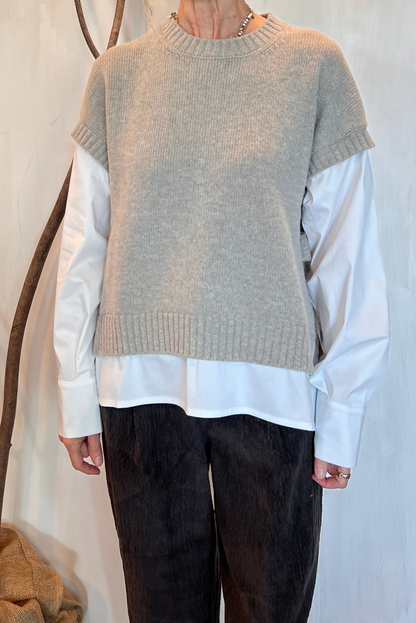 Maglia gilet con camicia