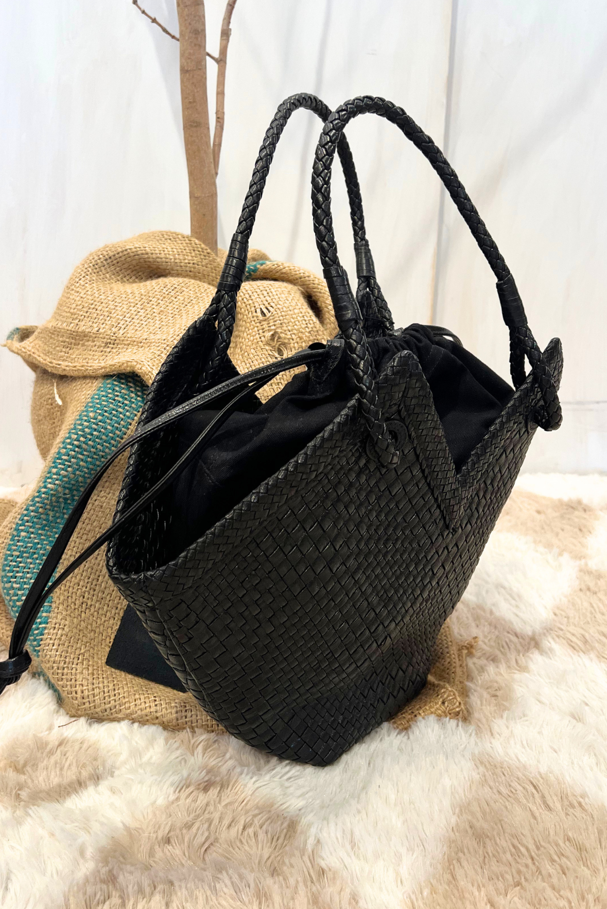 Shopper Trinity in pelle intrecciata