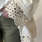 Giacca denim con intarsi