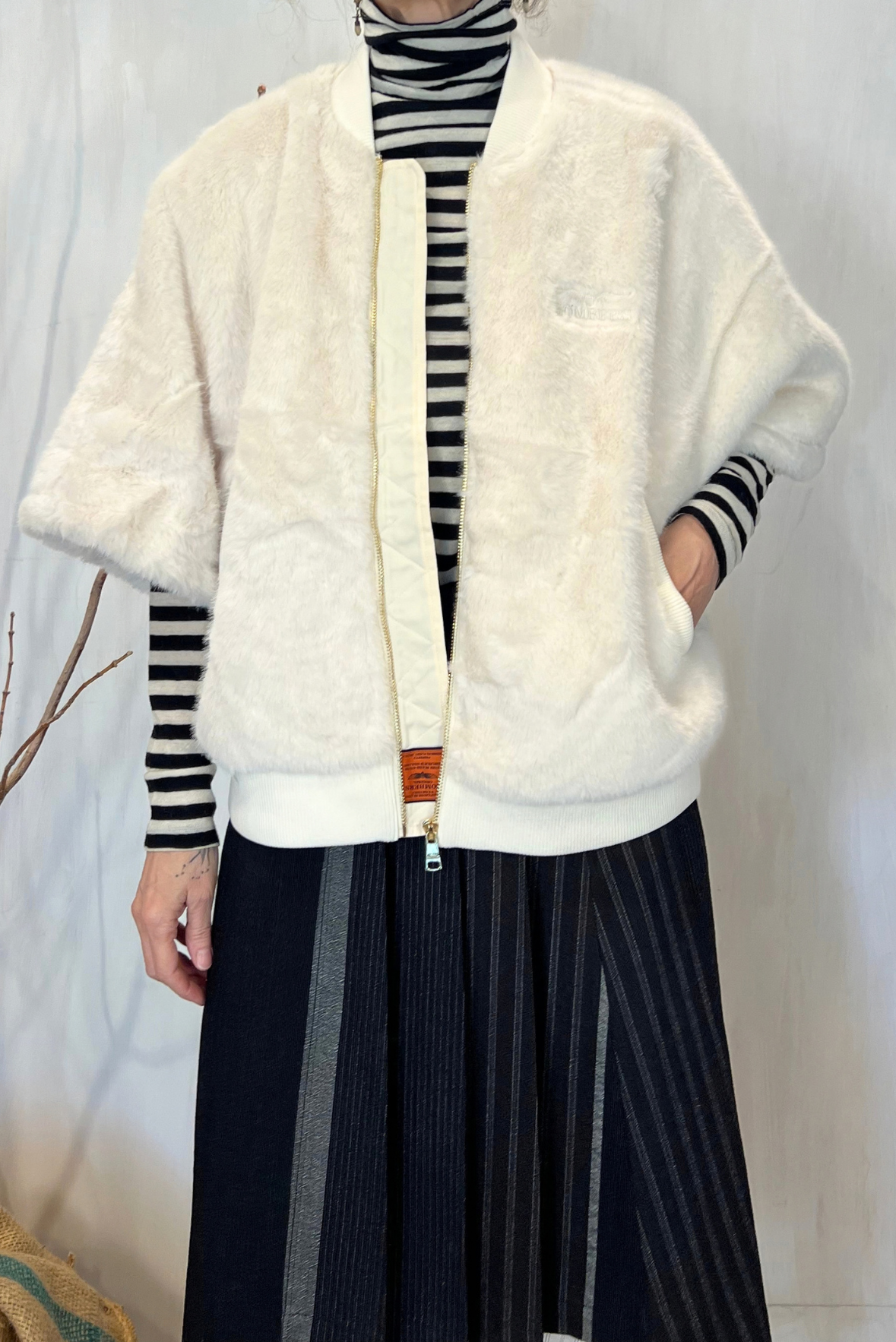 Bomber modello cappa in eco fur