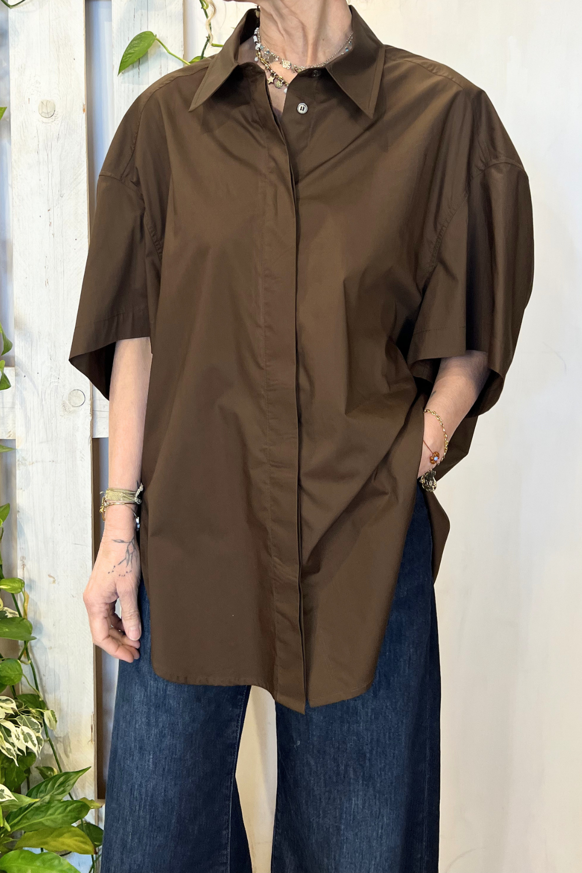 Camicia over in popeline