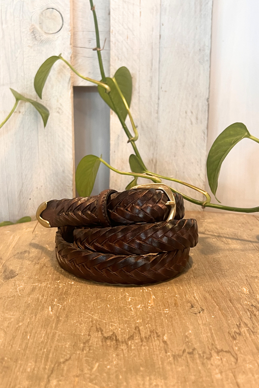 Cintura in pelle intrecciata