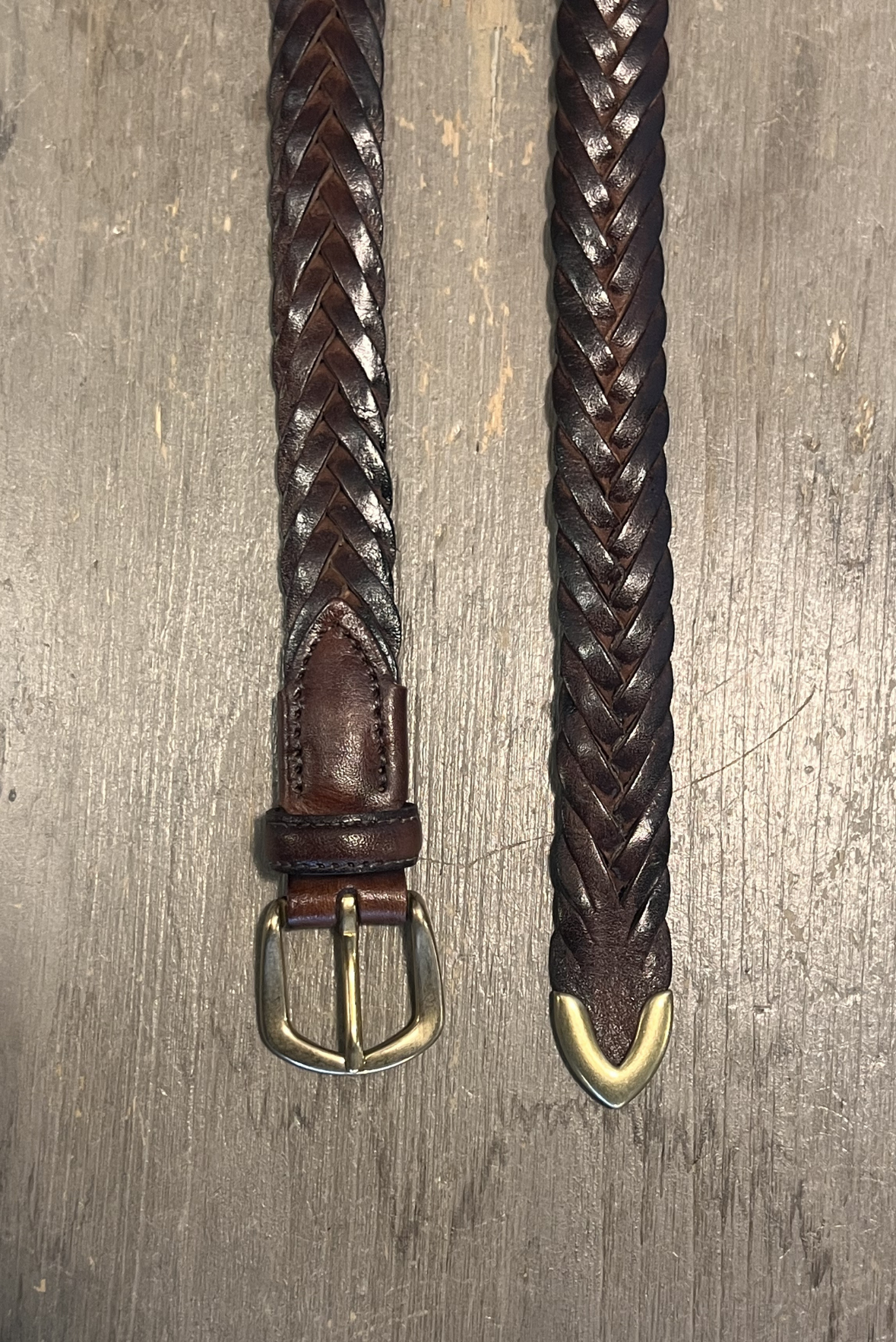 Cintura in pelle intrecciata