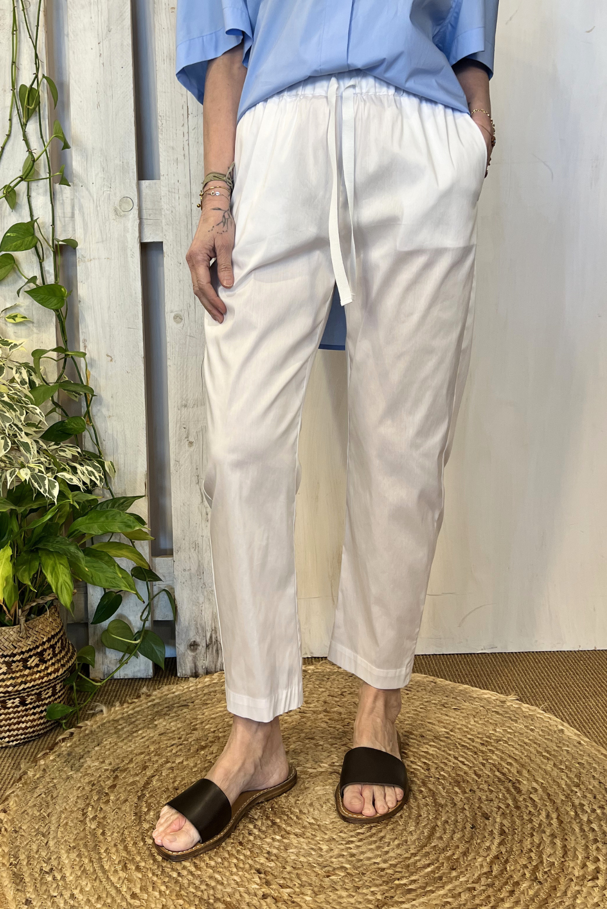 Pantalone jogging popeline