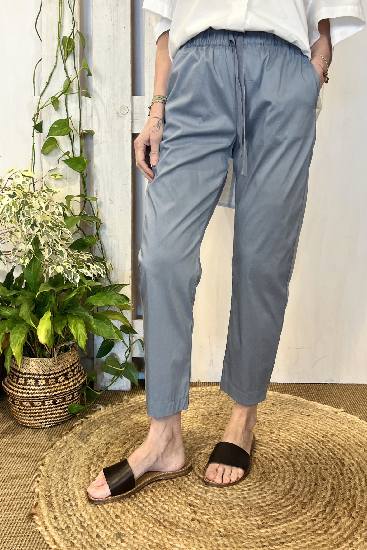 Pantalone jogging popeline